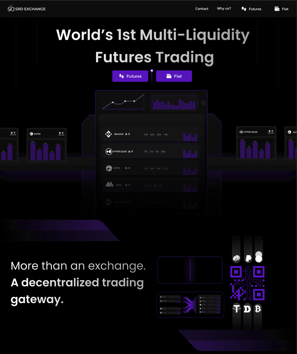SRD Exchange landing hero
